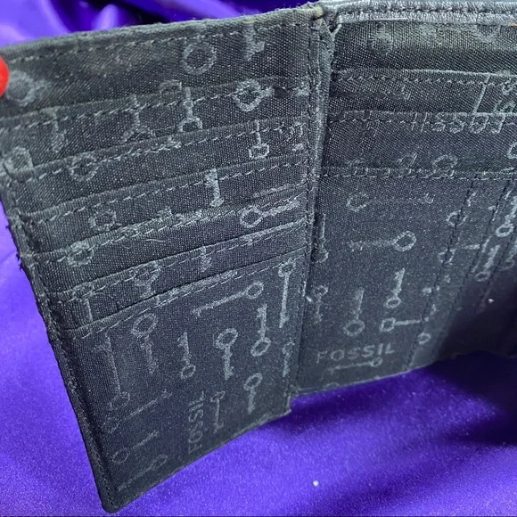 📌Vintage like New Fossil Key Cow Hide Leather Tri-fold Wallet, 16 Card Slots - Picture 4 of 13